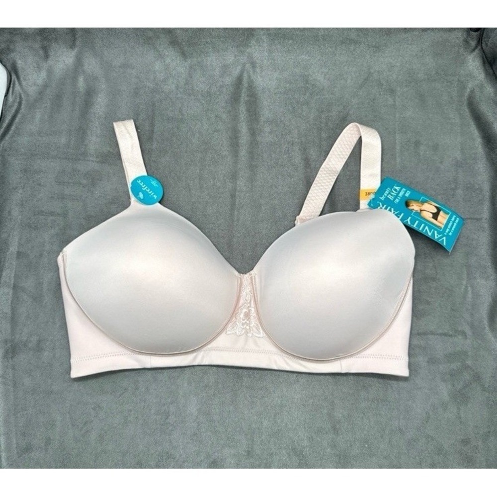 Vanity Fair Womens Beauty Back Full Figure Wirefree Bra Sheer Quarts 38DD